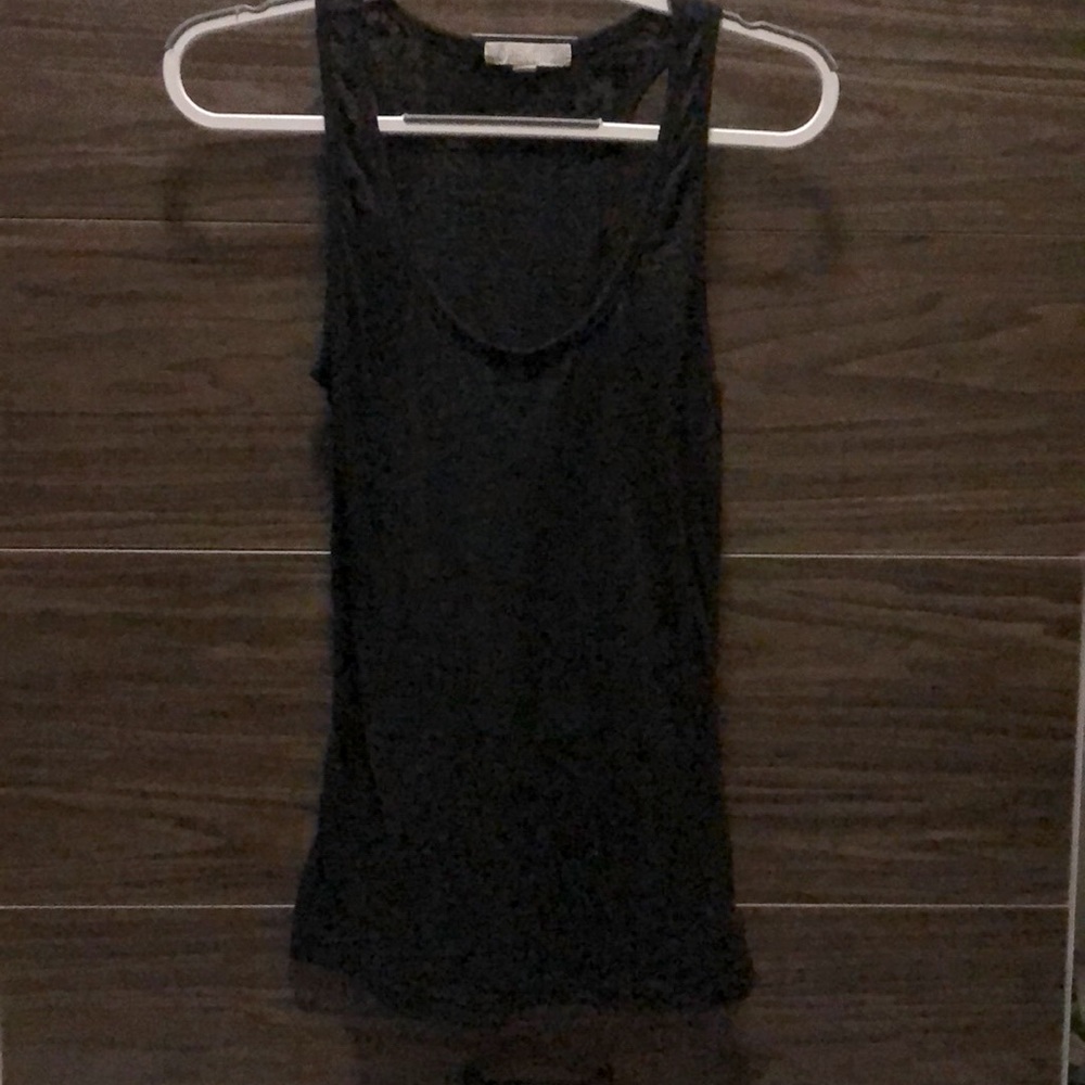 Raceerback tank top with sheer flower design